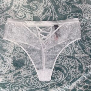 Victoria’s Secret luxe lingerie crisscross embroidered thong